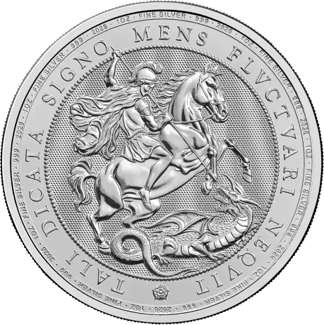 Stříbrná mince Sv. Jiří a Drak 2026 - Britská královská mincovna, 1 oz