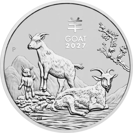 Stříbrná mince Lunární série III - Rok kozy 2027, 1 oz