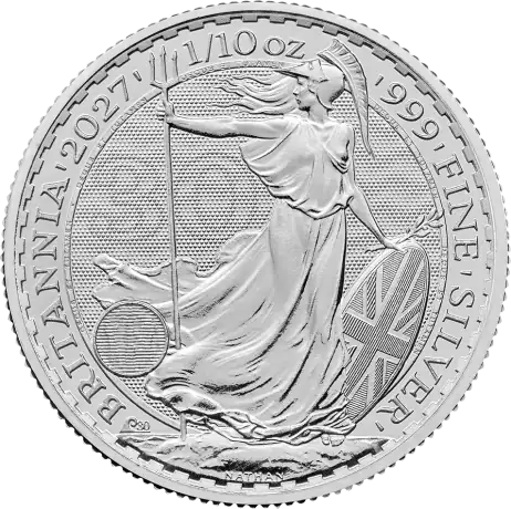 Stříbrná mince Britannia Charles III 2027, 1/10 oz