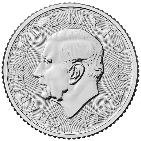 Stříbrná mince Britannia Charles III 2027, 1/4 oz