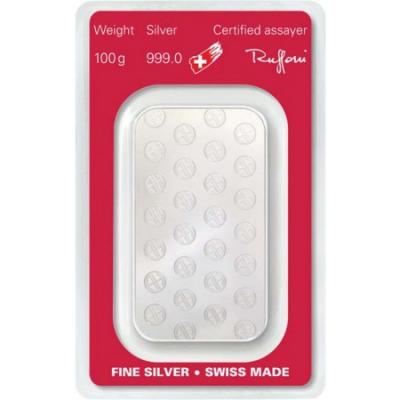 Stříbrný slitek Argor Heraeus 100 g