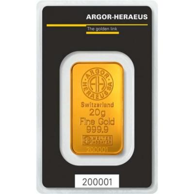 Gold bar Argor Heraeus 20 g