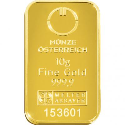 Zlatý slitek Münze Österreich 10 g