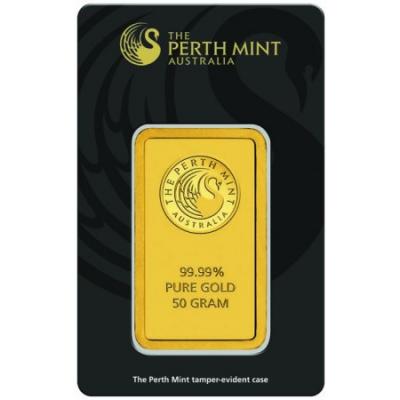 Zlatý slitek Perth Mint 50 g