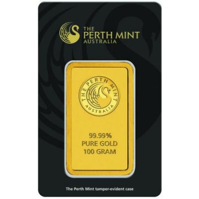 Zlatý slitek Perth Mint 100 g