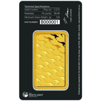 Zlatý slitek Perth Mint 100 g