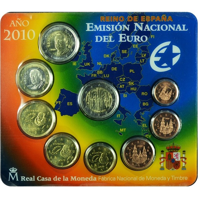 5.88 Euro CuNi kurz set Španělsko: 2010 UN