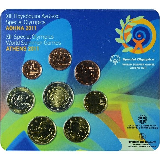 3.88 Euro CuNi Sada mincí Řecko: 2011 Speciální olympiády OSN