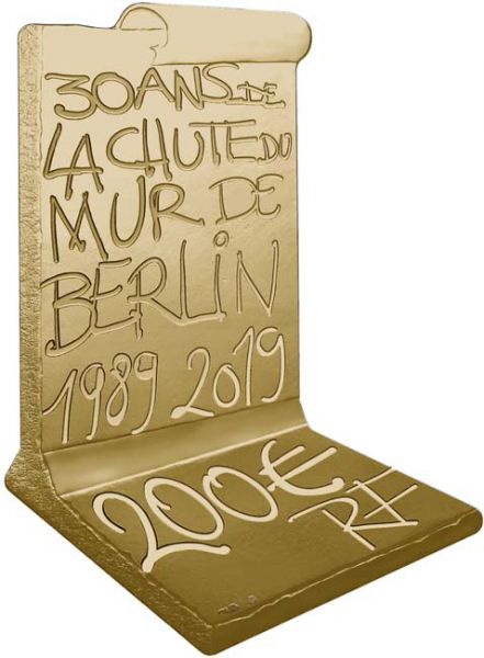 200 Euro zlatá mince-pád Berlínské zdi PP
