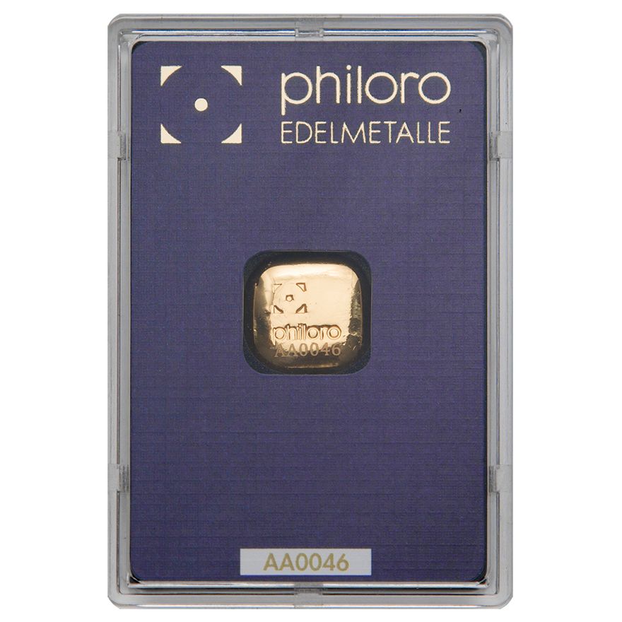 Gold bar 1 Ounce philoro gegossen, 31.103g