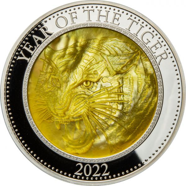 Lunární tygr, 5 oz stříbra s perletí