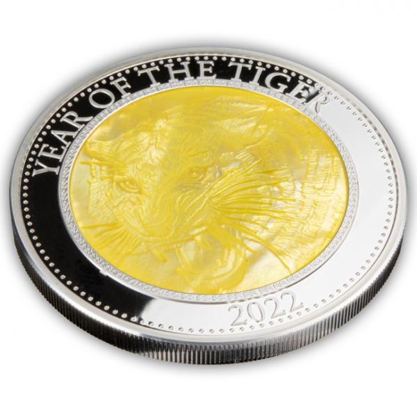 25 dolar Stříbrná mince s perletí Lunární Tygr 5 Oz 
