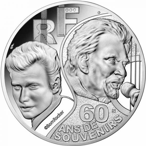 10 Euro Stříbrná mince Johnny Hallyday