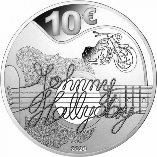 10 Euro Stříbrná mince Johnny Hallyday