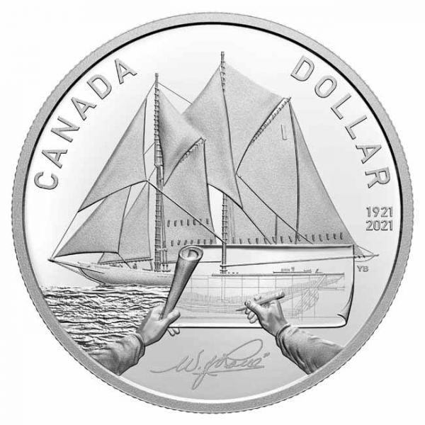 1 dolar Stříbrná mince 100 let Bluenose