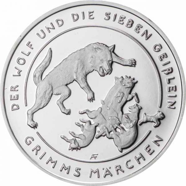 Grimmovy pohádky - O sedmi kůzlátkách, stříbrná mince 