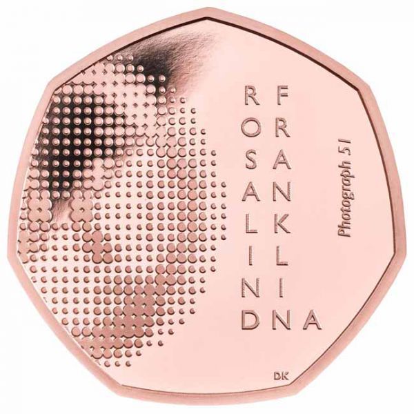 0,50 libra Zlatá mince Rosalind Franklin