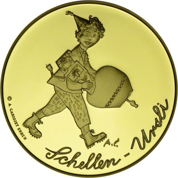 50 frank zlatá mince Schellen-Ursli