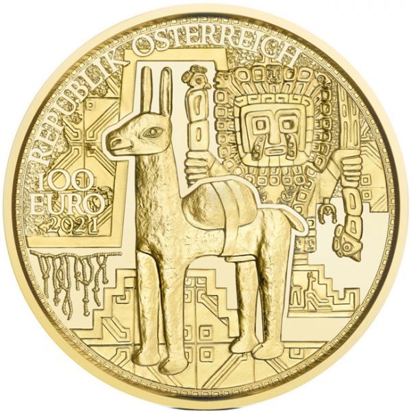 100 Euro Zlatá mince Zlatý poklad Inků