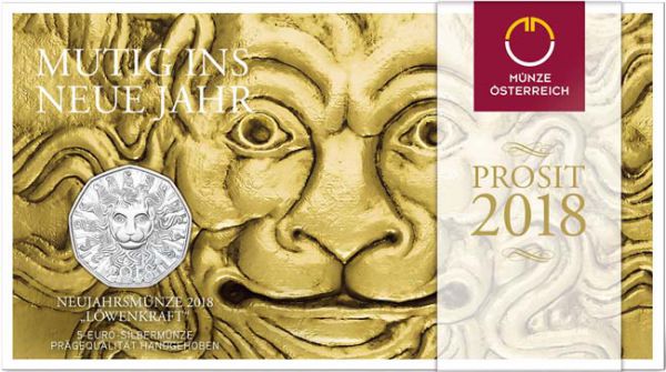 Novoroční stříbrná mince 2018 - Síla lva