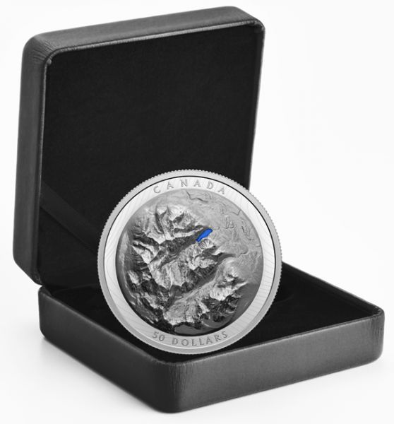 Jezero Louise, extra vysoký reliéf, 82 g stříbra
