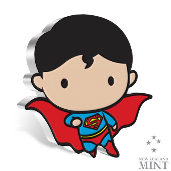 Chibi: letící Superman - 1 unce stříbrná / barevná