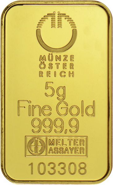 Münze Österreich Goldbarren 5 g - Kinegram
