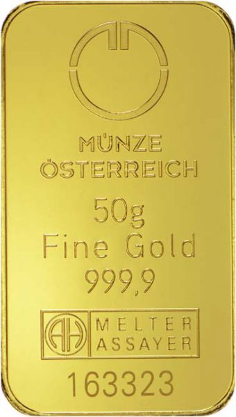 Münze Österreich Goldbarren 50 g