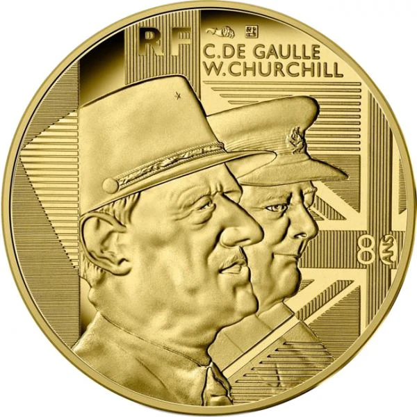 De Gaulle & Churchill - 1/4 oz zlata 
