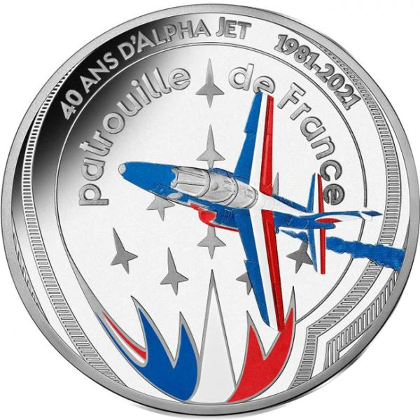 10 Euro stříbrní mince/barevná Alpha Jet 