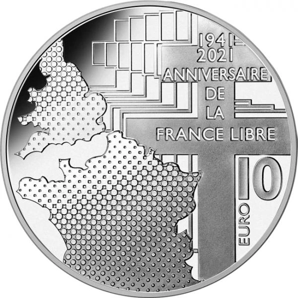 Stříbrná mince De Gaulle a Churchill 