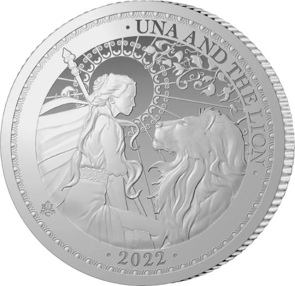 Stříbrná mince Una a Lev