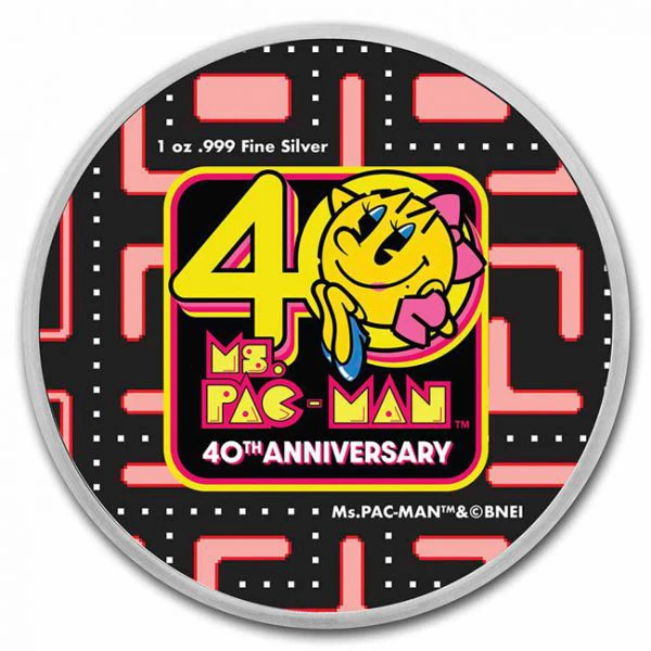 40 let Ms.Pac-Man 1 unce stříbra barevné