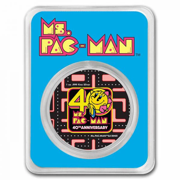 40 let Ms.Pac-Man 1 unce stříbra barevné