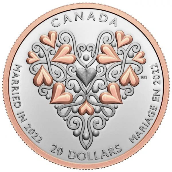 20 dolar stříbrná mince Svatba 2022