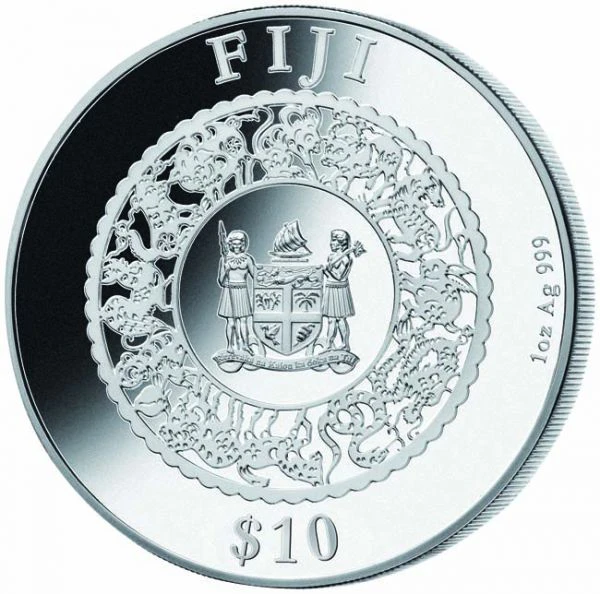 10 dolar Stříbrná mince Lunární buvol - s perlou 1 Oz