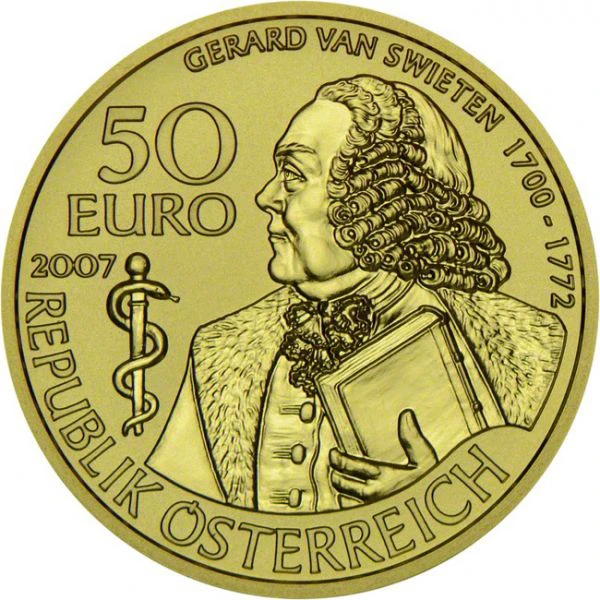 50 Euro Zlatá mince Gerard van Swieten