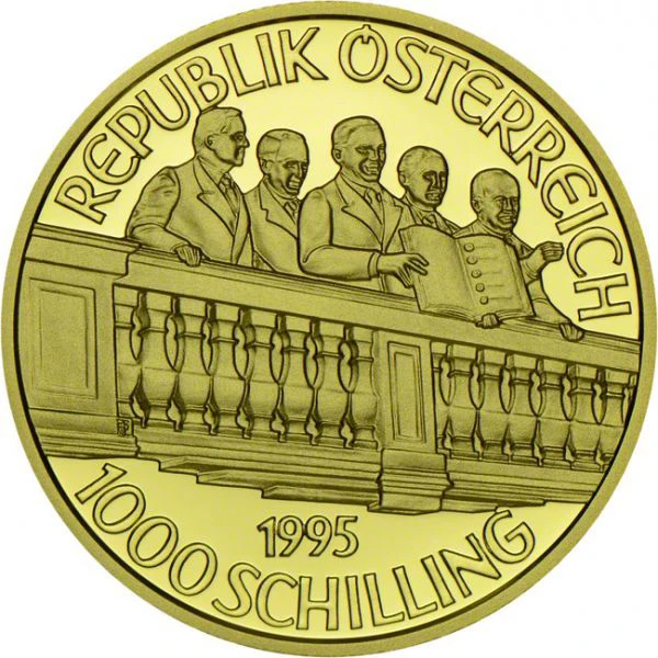 1000 šilink Zlatá mince Druhá republika