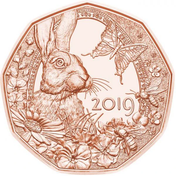 5 Euro Měděná mince Jarní probuzení