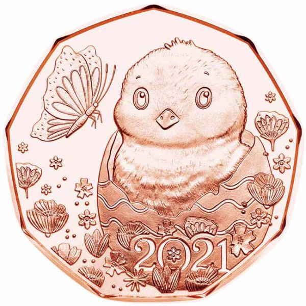 5 Euro Měděná velikonoční mince 2021