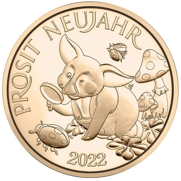 bronzová mince Token štěstí 2022
