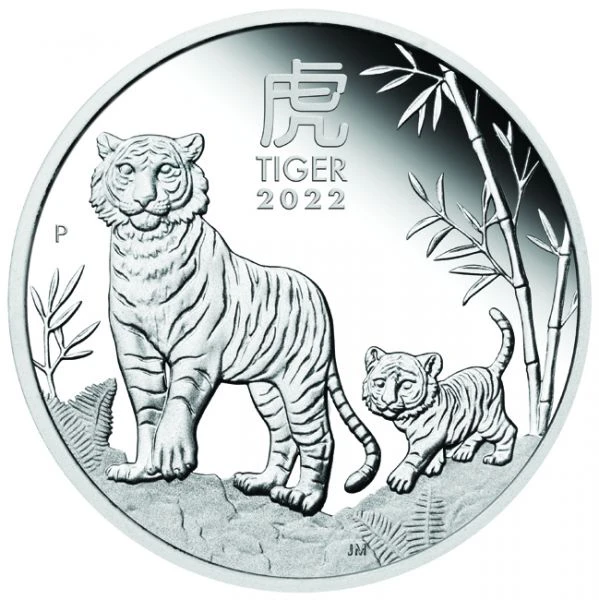 Stříbrná mince 50 centů Lunární serie - Rok Tygra 1/2 unce  