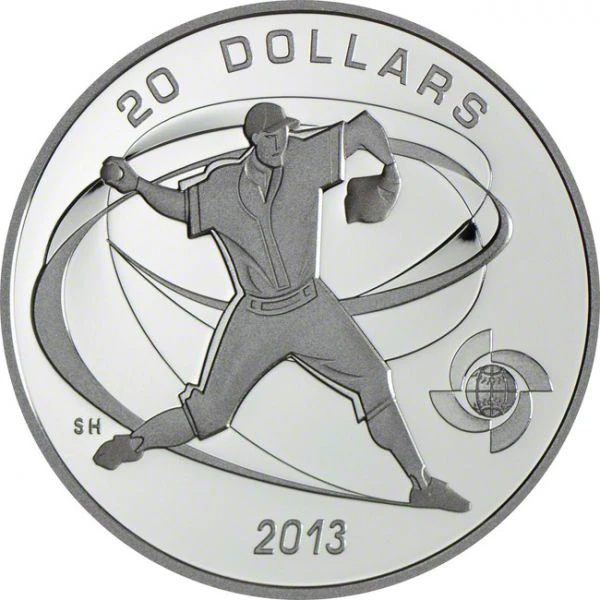 20 dolar Stříbrná mince World Baseball Classic - Nadhazovač PP