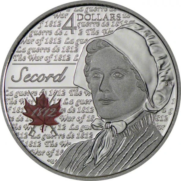 4 dolar Stříbrná mince Hrdinové 1812 - Laura Secord PP