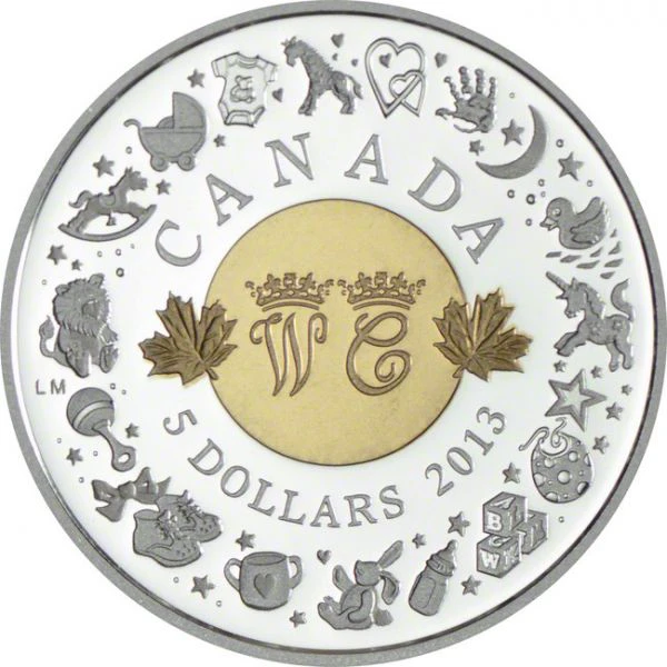Narození královského dítěte 2013, stříbrná mince 