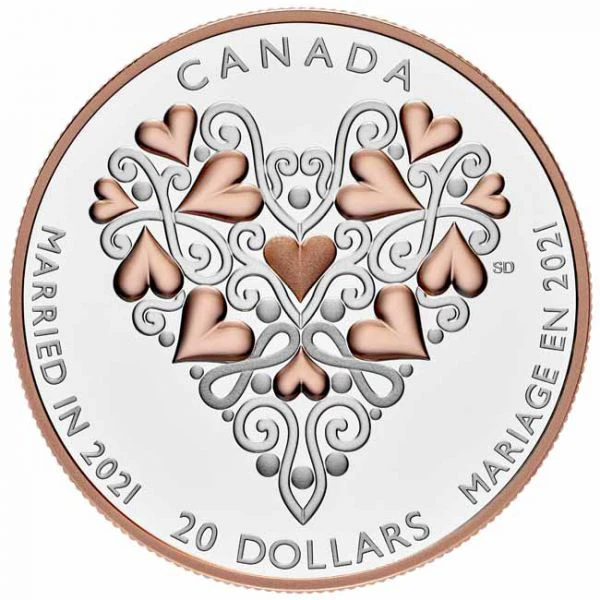 20 dolar Stříbrná mince Svatba 2021