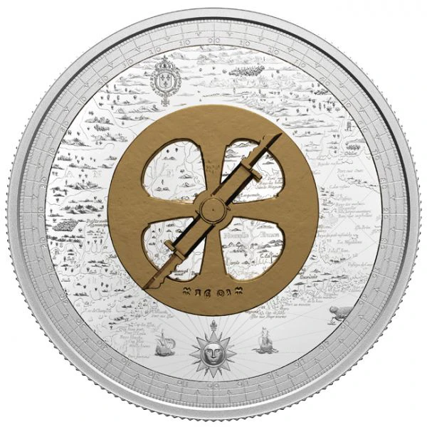 Champlain a  Astroláb stříbrná mince 168 g
