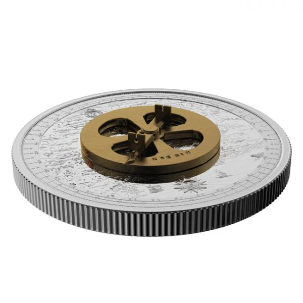 Champlain a  Astroláb stříbrná mince 168 g