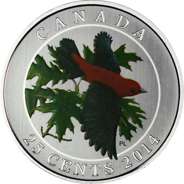 0,25 dolar CuNi Tangara šarlatová UN