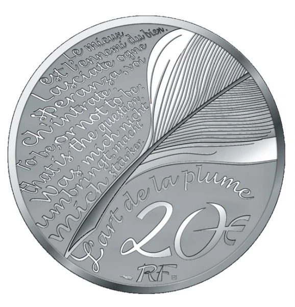 20 Euro Stříbrná mince Jean De La Fontaine - Začátek nové série Umění pera 1 Oz